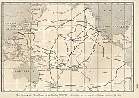 Map showing the three cruises the Galilee took from 1905 to 1908 for the Department of Terrestrial Magnetism Map showing the three cruises the Galilee took from 1905 to 1908 for the Department of Terrestrial Magnetism